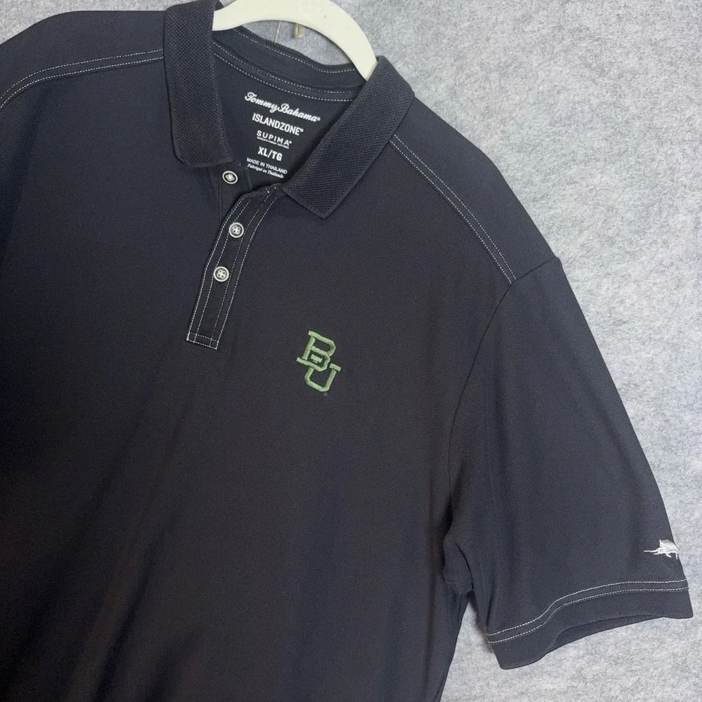 Tommy Bahama Island Zone Polo Shirt Mens XL Black Baylor University